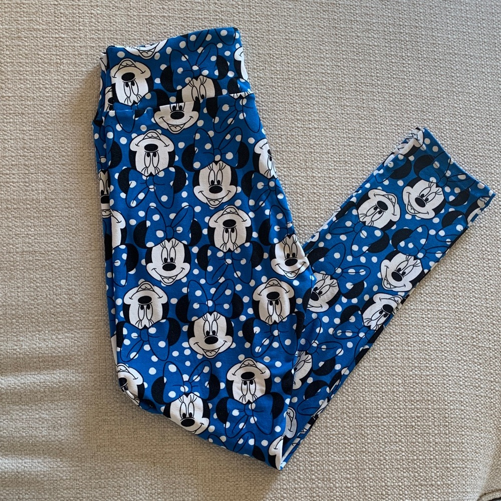 NWOT Disney Minnie Mouse Blue, Black & White Leggings by LuLaRoe